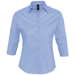 Рубашка женская с рукавом 3/4 Effect 140, голубая, XS–XXL