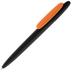 Ручка шариковая Prodir DS5 TRR-P Soft Touch, черная с оранжевым, 14,4х1,1 см