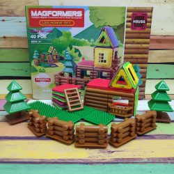 Магнитный конструктор  Magformers Log House Set  "Бревенчатый дом", 40 деталей