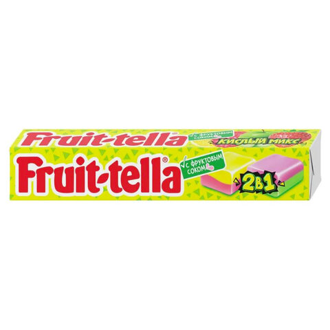 Жевательная конфета FRUITTELLA "Кислый Микс" 2 в 1, 41 г