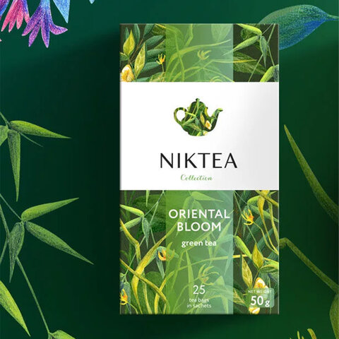 Чай NIKTEA "Oriental Bloom" зеленый, 25 пакетиков в конвертах по 2 г, TALTHA-DP0056