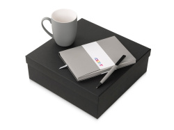 Подарочный набор «COLOR IT» c блокнотом, ручкой и кружкой, Размер гибкая обложка, Цвет серый