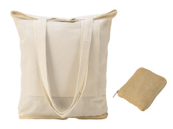 Складная сумка Jute из хлопка и джута с карманом, Цвет натуральный