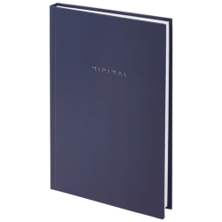 Блокнот А5 134х206 мм, 80 л., твёрдый, клетка, BRAUBERG "Minimal", синий, 116439