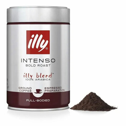 Кофе молотый ILLY "Intenso" 250 г в жестяной банке, арабика 100%, ИТАЛИЯ, 46