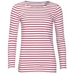 Футболка женская Marine Women, белая с красным, XS–XXL