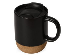 Кружка с пробковым дном и крышкой «Denpasar», Цвет черный матовый