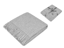 Плед акриловый «Harp» 180 х 130 см, Цвет белый, холодный серый