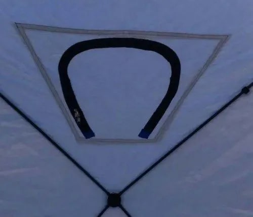 Палатка для зимней рыбалки / мобильная баня двойная синяя