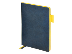 Ежедневник недатированный А5 «Boston», Цвет темно-синий с желтым обрезом