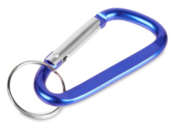 Брелок-карабин из переработанного алюминия «Alumina», Цвет синий
