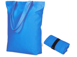 Сумка Fixy из переработанного хлопка 220 г/м2 с фиксирующей лентой, Цвет синий