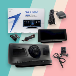 Видеорегистратор GRA686, IPS панель 6.86", DVR-360 (ADAS, ОС Android, WIFI), чёрный / Ваш надежный спутник в любой поездке