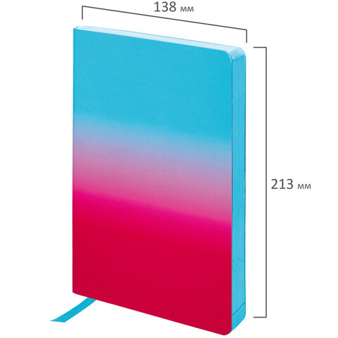 Ежедневник недатированный А5 138х213 мм, BRAUBERG "Grade", под кожу, 136 л., розовый-небесный, 114461