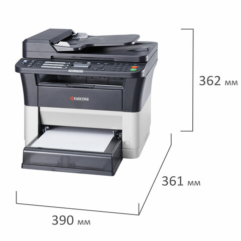 МФУ лазерное KYOCERA FS-1125MFP "4 в 1", А4, 25 стр./мин, 20000 стр./мес, ДУПЛЕКС, АПД, сетевая карта, 1102M73RU2