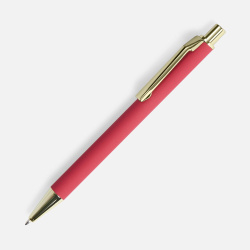 Ручка шариковая Lobby Soft Touch Gold, красная, 14,5х1 см
