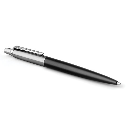 Ручка шариковая PARKER "Jotter Core Bond Street Black CT", корпус черный, детали хром, синяя, 1953184