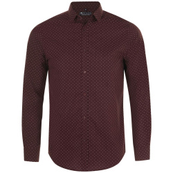 Рубашка мужская Becker Men, бордовая с белым, S–3XL