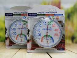 Термометр с гигрометром Anymeters, механический, от -30 (-20) до +50 Белый корпус ТН101С