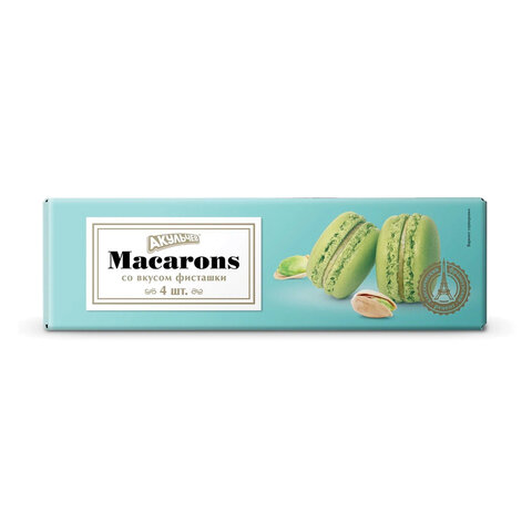 Пирожное миндальное АКУЛЬЧЕВ "Macarons" со вкусом фисташки, 48 г, 492