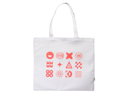 Сумка-оверсайз «Rejenny» из переработанного хлопка 320 г/м2 с термотрансфером, Цвет светло-серый