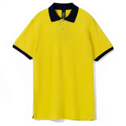 Рубашка поло Prince 190, желтая с темно-синим, XS–XXL