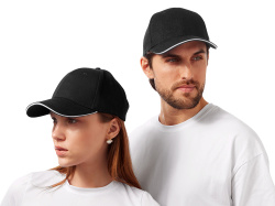 Бейсболка «Cancun», Цвет черный, белый