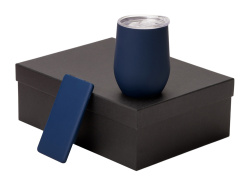 Подарочный набор «COLOR IT» с термокружкой и повербанком, Размер 5000 mAh, Цвет темно-синий