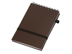 Блокнот «Kaffi S» с обложкой из кофе и пластика, Цвет темный кофе