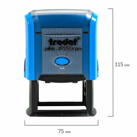 Штамп самонаборный 6-строчный, оттиск 50х30 мм, синий без рамки, TRODAT 4929/DB, КАССЫ В КОМПЛЕКТЕ, 53408