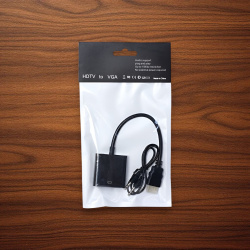 Адаптер H177 HDMI to VGA + AUX, поддержка 1080p, аудиовыход 3,5 мм, без внешнего питания, черный / Простое подключение и четкое изображение