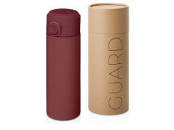 Вакуумная термокружка c кнопкой «Guard», soft-touch, 400 мл, Цвет бургунди