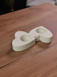 2 Сердца - Подсвечник декоративный из гипса, арт. g002002