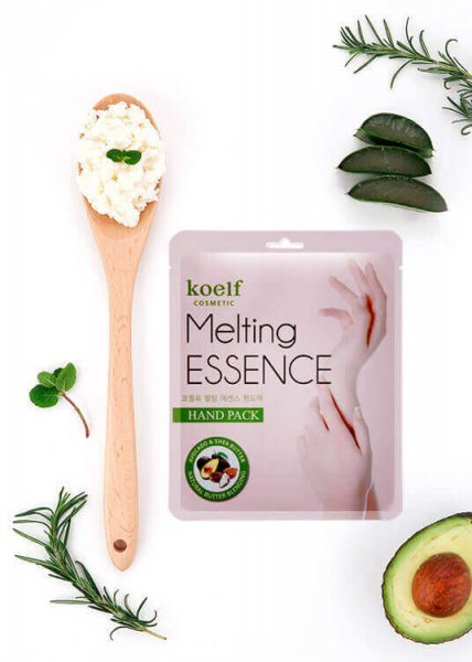 Смягчающая маска-перчатки для рук с маслом Ши и Авокадо  Koelf Melting Essence Hand Pack (пара 2 шт)