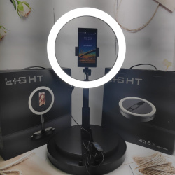 Кольцевая складная лампа на штативе, диаметр 29 см. Селфи кольцо Live Beauty Y2 LED 160, пульт управления, 3 свечения