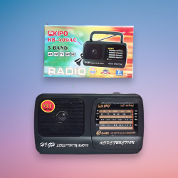 Радиоприемник KIPO KB-409AC, 5 диапазонов (AM, FM, TV, SW1, SW2), портативный, высокая чувствительность, 20,4 x 12,7 см, черный / Идеальное сочетание чувствительности и портативности