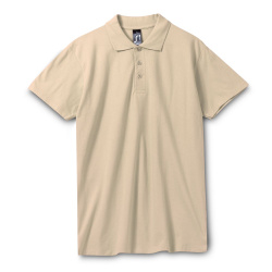 Рубашка поло мужская Spring 210, бежевая, S–XXL