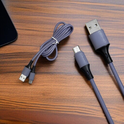 Кабель USB MRM R50 USB-Micro, резиновый, длина 1200мм, синий