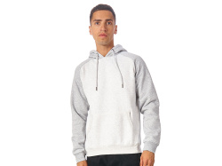 Толстовка с капюшоном «Dublin» мужская, Размер S, Цвет белый меланж/серый меланж