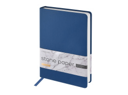 Ежедневник с каменной бумагой недатированный А5 «Carrara», Цвет темно-синий