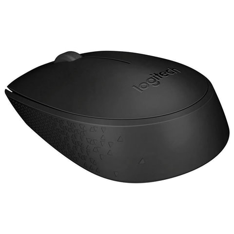 Мышь беспроводная LOGITECH B170, 2 кнопки + 1 колесо-кнопка, оптическая, черная, 910-004798