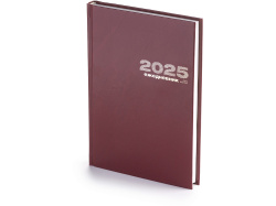 Ежедневник А5 датированный «Бумвинил» на 2025 год, Цвет бордовый