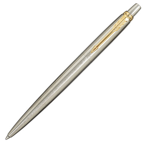 Ручка шариковая PARKER "Jotter Core Stainless Steel GT", ежедневник А5 черный, пакет, 880886