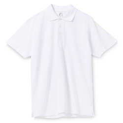 Рубашка поло мужская Spring 210, белая, S–5XL