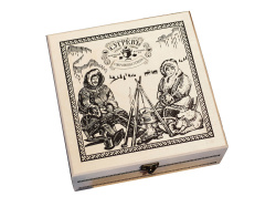 Подарочный набор c чаем «Сокровища Севера» в деревянной шкатулке, Размер С лого, Цвет натуральный