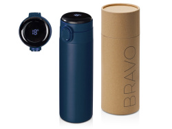 Вакуумная термокружка с индикатором и медной изоляцией «Bravo», тубус, 400 мл, Цвет темно-синий