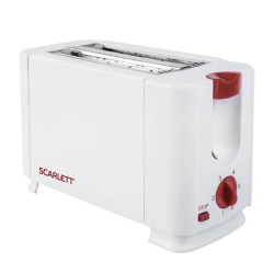 Тостер SCARLETT SC-TM11013, 650 Вт, 2 тоста, 6 режимов, сталь, белый