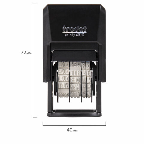 Датер-мини месяц буквами, оттиск 20 х 3,8 мм, синий, TRODAT 4810, корпус черный