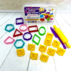 Набор Genio Kids "Обучающий набор для лепки" 22 элемента (геометрический фигуры, цифры) LEP_11