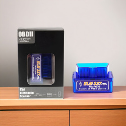 Автомобильный диагностический OBD2 сканер с чипом ELM327, версия 1.5, синий / Легкость диагностики вашего авто